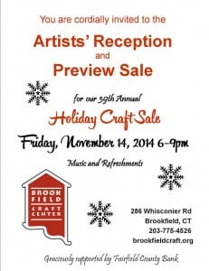 BCC 39th Annual Artists Reception and Holiday Craft Sale 2014